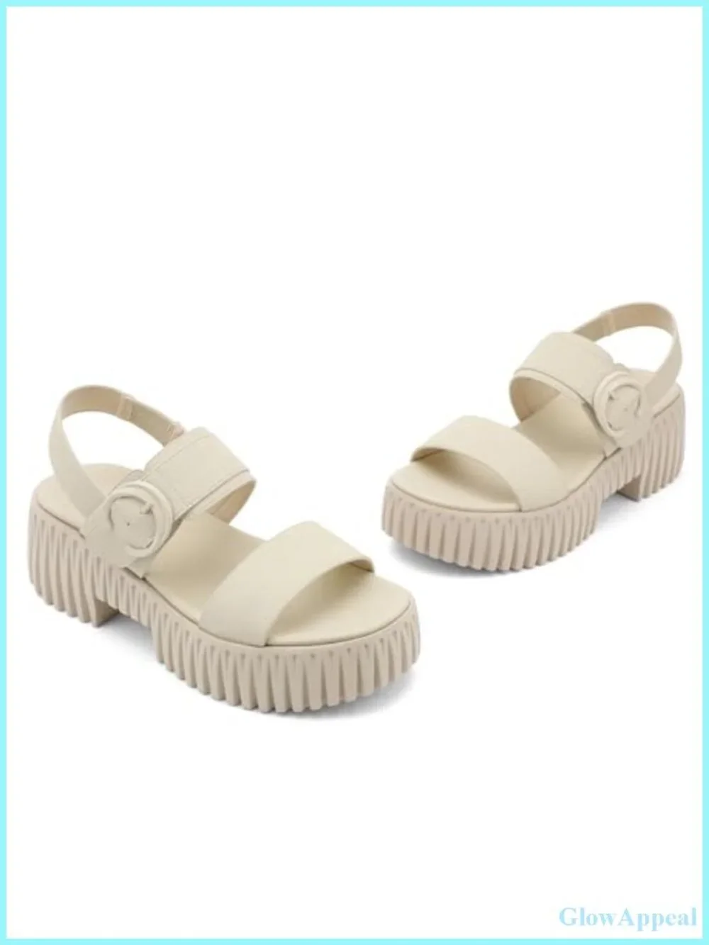 Womens Platform Sandals Chunky Block Wedge Heel Faux Leather Arch Support